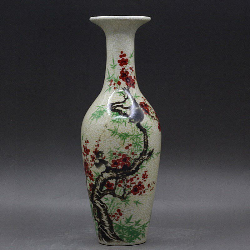 Vintage Collectible Pottery - Vas Keramik Antik Jingdezhen Motif Bunga