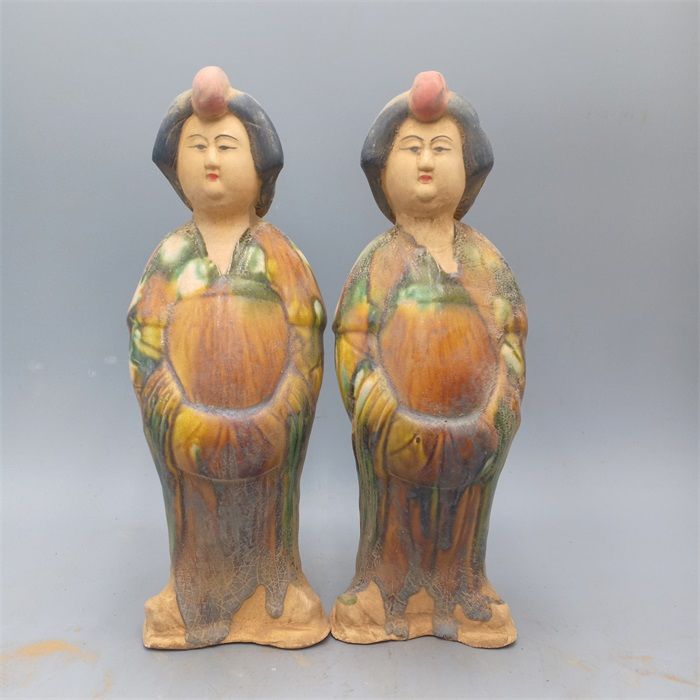 Vintage Collectible Pottery - Koleksi Tua Patung Figur Wanita Lukisan