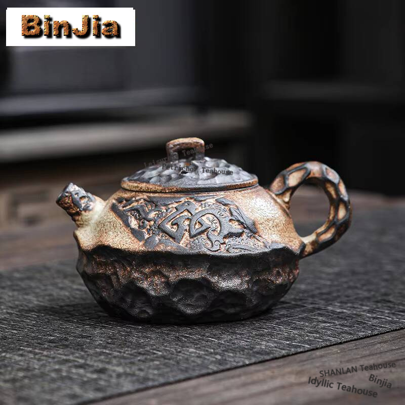Vintage Collectible Pottery - Teko lumpur batu tua Jepang teko