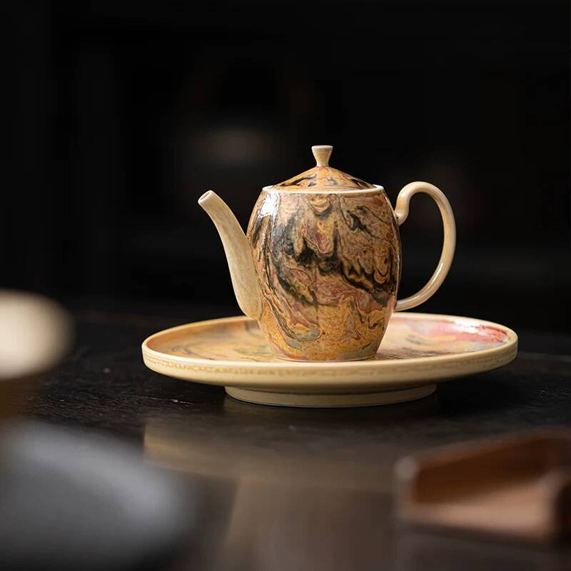Vintage Collectible Pottery - Teknik Lukisan Minyak Dunhuang, Cawan Teh