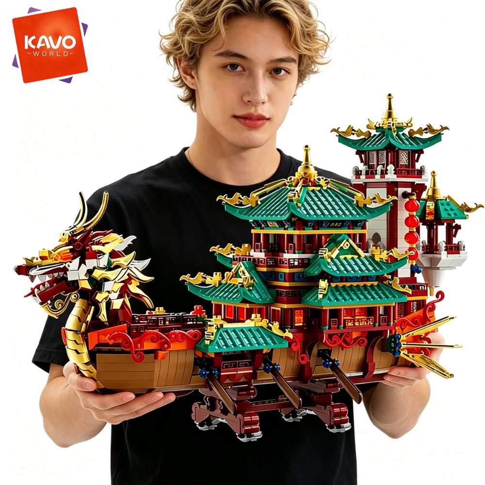 Vintage Toys Collector - KAVOWORLD 2453pcs Blok Bangunan Perahu Naga
