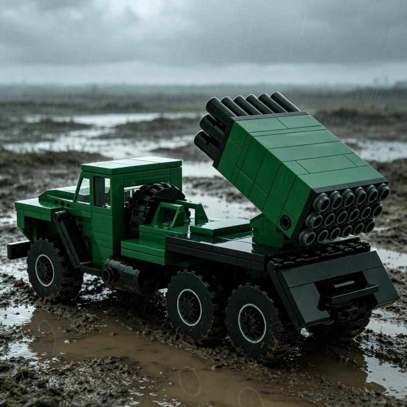 Vintage Collectible Trucks - Blok Bangunan MOC, Truk Militer Klasik,