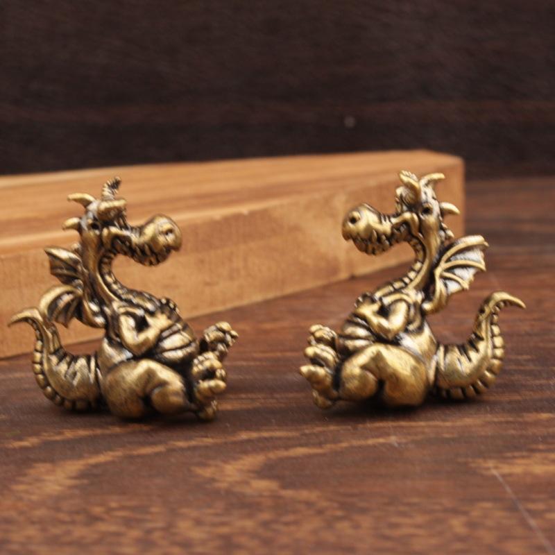 Figurin Naga Kuningan Lucu Des - Vintage Cartoon Collectible ulasan dan harga