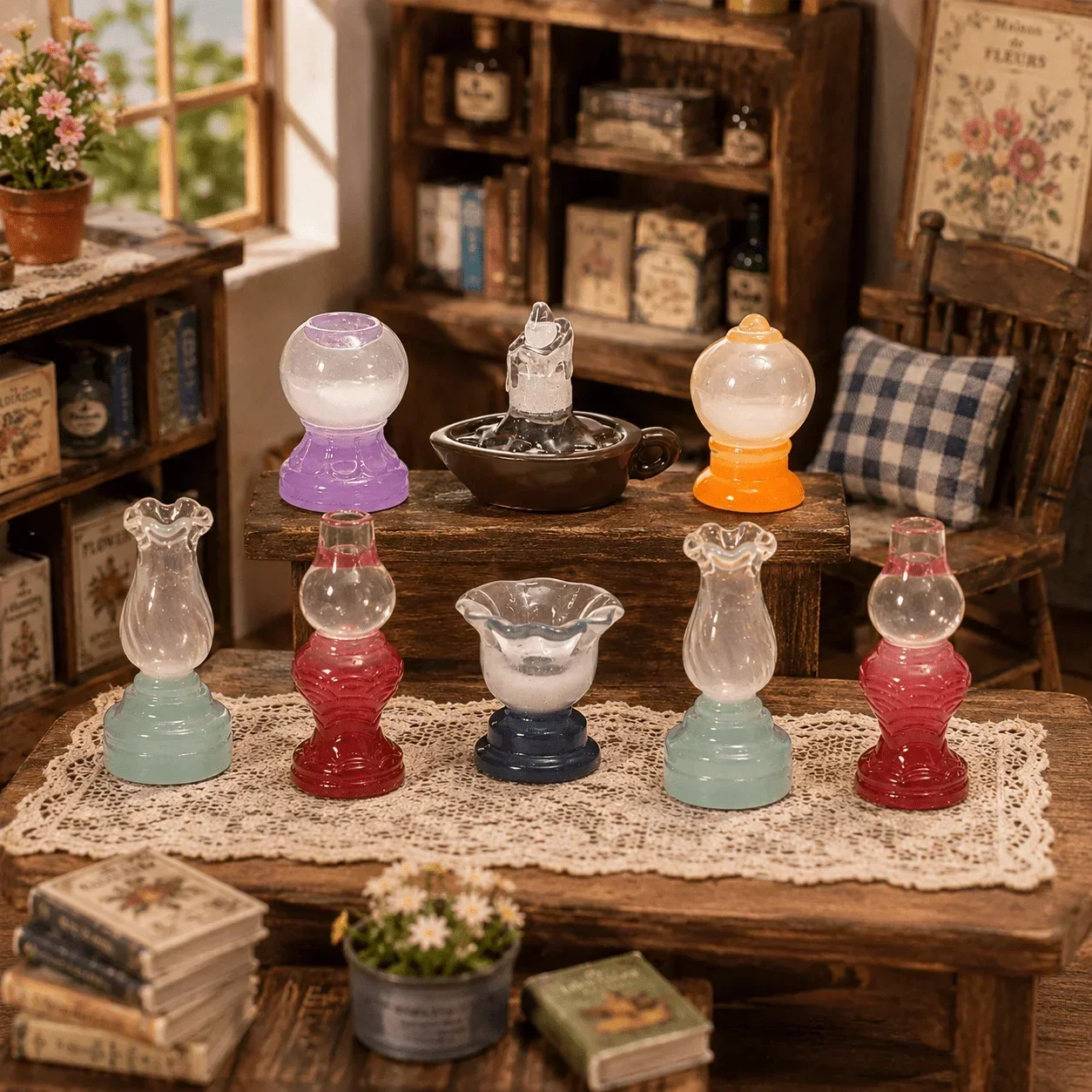8 Buah Lampu Minyak Model Mini - Vintage Collectible Items ulasan dan harga