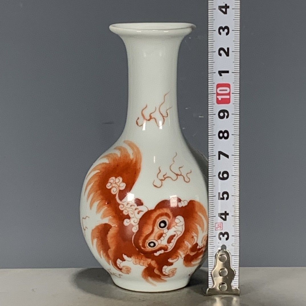 Vas Porselen Merah Besi Wucai  - Vintage Collectible Pottery ulasan dan harga