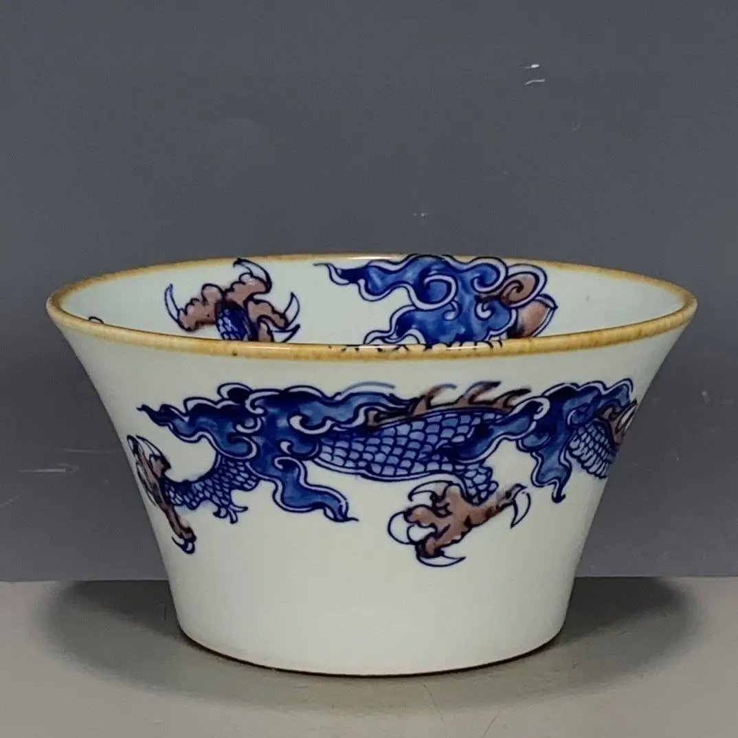 Mangkuk Porselen Biru & Merah  - Vintage Collectible Pottery ulasan dan harga